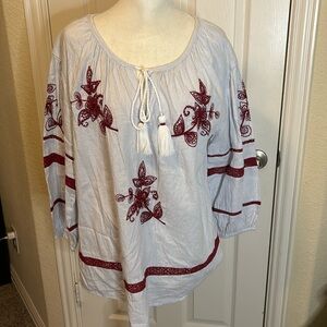 Anthropologie Velvet by Graham & Spencer Boho Shirt